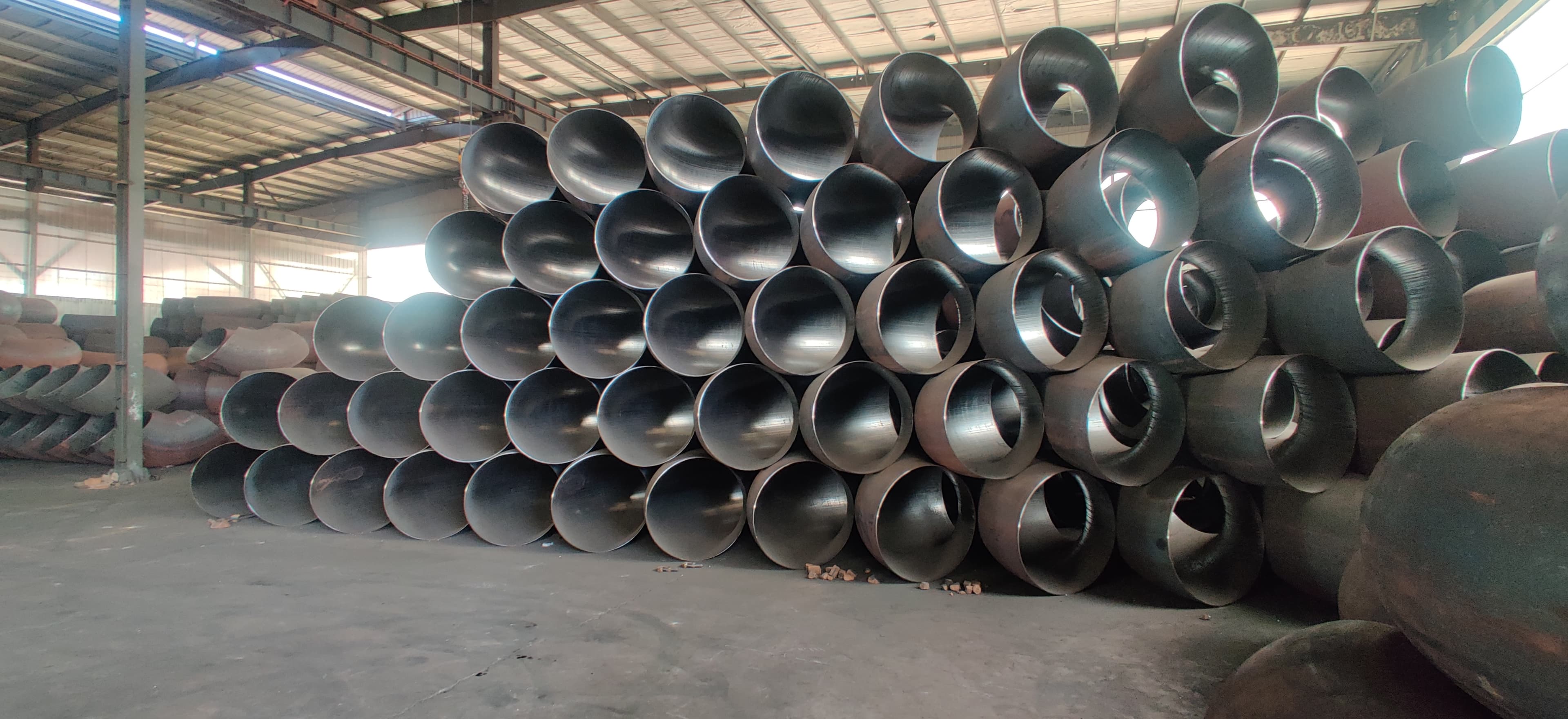 Seamless steel pipes in storage